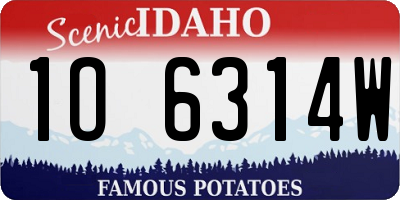 ID license plate 1O6314W