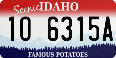 ID license plate 1O6315A