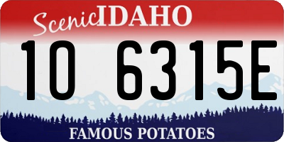ID license plate 1O6315E