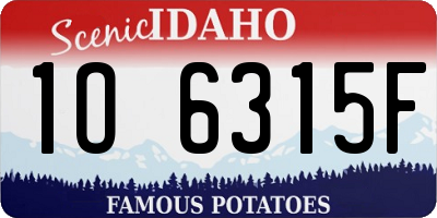 ID license plate 1O6315F
