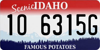 ID license plate 1O6315G