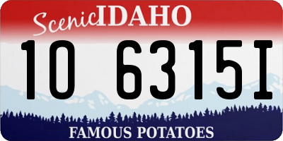 ID license plate 1O6315I