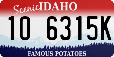 ID license plate 1O6315K
