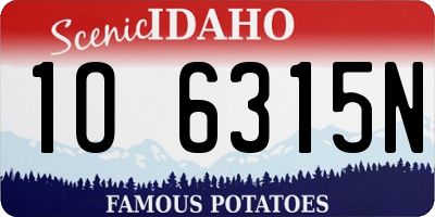 ID license plate 1O6315N