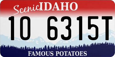 ID license plate 1O6315T