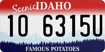 ID license plate 1O6315U