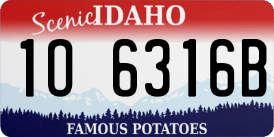 ID license plate 1O6316B