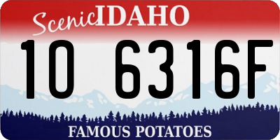 ID license plate 1O6316F