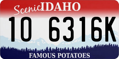 ID license plate 1O6316K