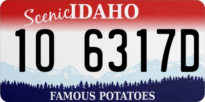 ID license plate 1O6317D