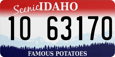 ID license plate 1O6317O