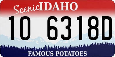 ID license plate 1O6318D