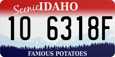 ID license plate 1O6318F