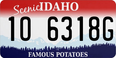 ID license plate 1O6318G