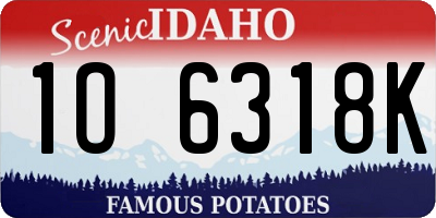 ID license plate 1O6318K