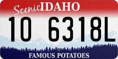 ID license plate 1O6318L