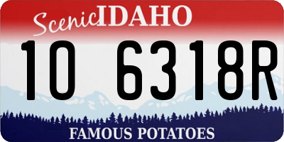 ID license plate 1O6318R