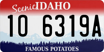 ID license plate 1O6319A