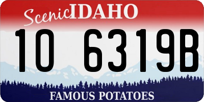 ID license plate 1O6319B