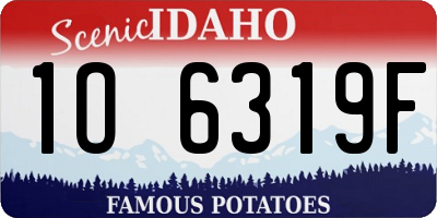 ID license plate 1O6319F
