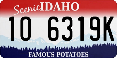 ID license plate 1O6319K
