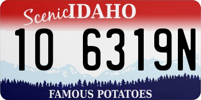 ID license plate 1O6319N