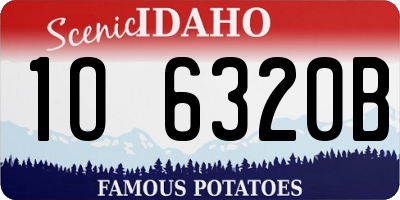 ID license plate 1O6320B