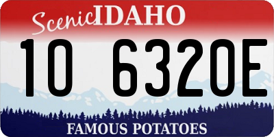 ID license plate 1O6320E