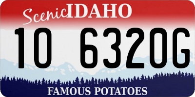 ID license plate 1O6320G
