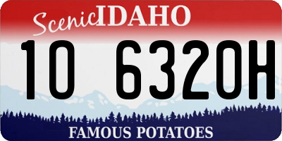 ID license plate 1O6320H