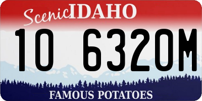 ID license plate 1O6320M
