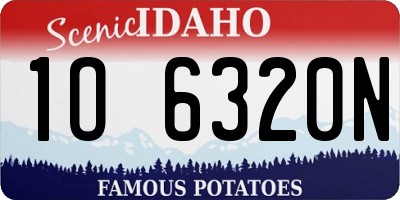 ID license plate 1O6320N