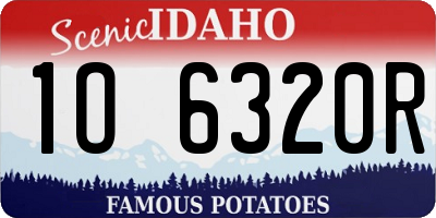 ID license plate 1O6320R