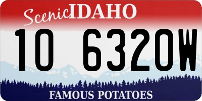 ID license plate 1O6320W