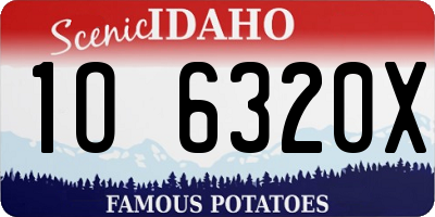 ID license plate 1O6320X