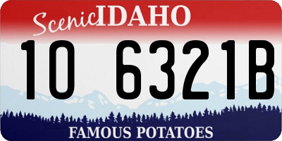 ID license plate 1O6321B