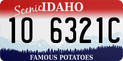 ID license plate 1O6321C