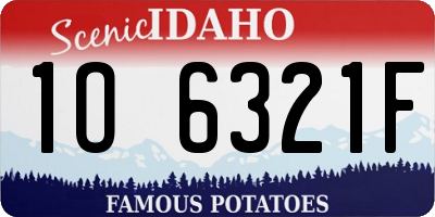 ID license plate 1O6321F
