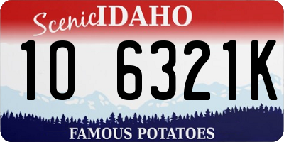 ID license plate 1O6321K