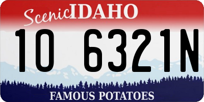 ID license plate 1O6321N