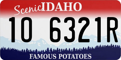 ID license plate 1O6321R