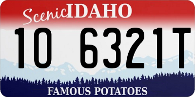 ID license plate 1O6321T