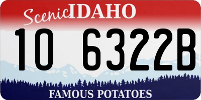 ID license plate 1O6322B