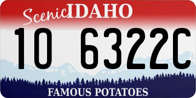 ID license plate 1O6322C