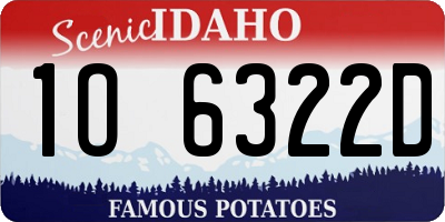 ID license plate 1O6322D