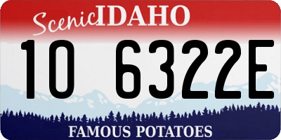 ID license plate 1O6322E