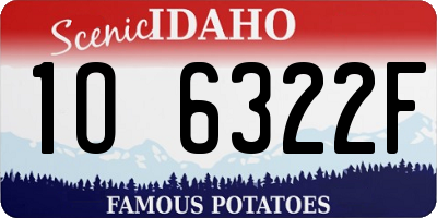 ID license plate 1O6322F