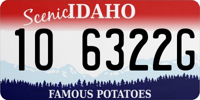ID license plate 1O6322G