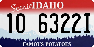 ID license plate 1O6322I