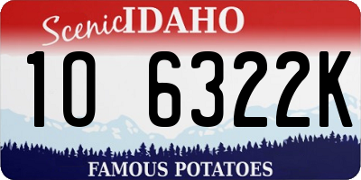 ID license plate 1O6322K